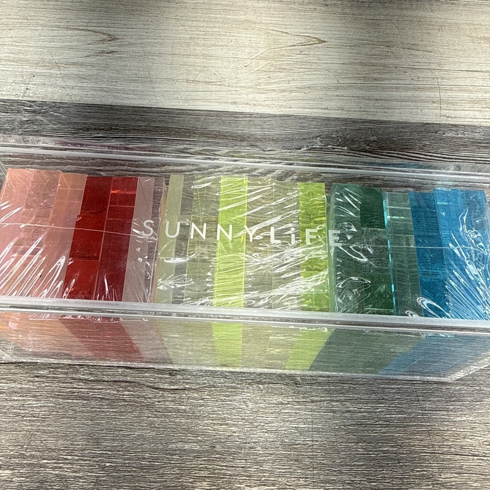 Limited Edition Neon Mini Lucite Jumbling Tower by SUNNYLiFE - New - Picture 3 of 4